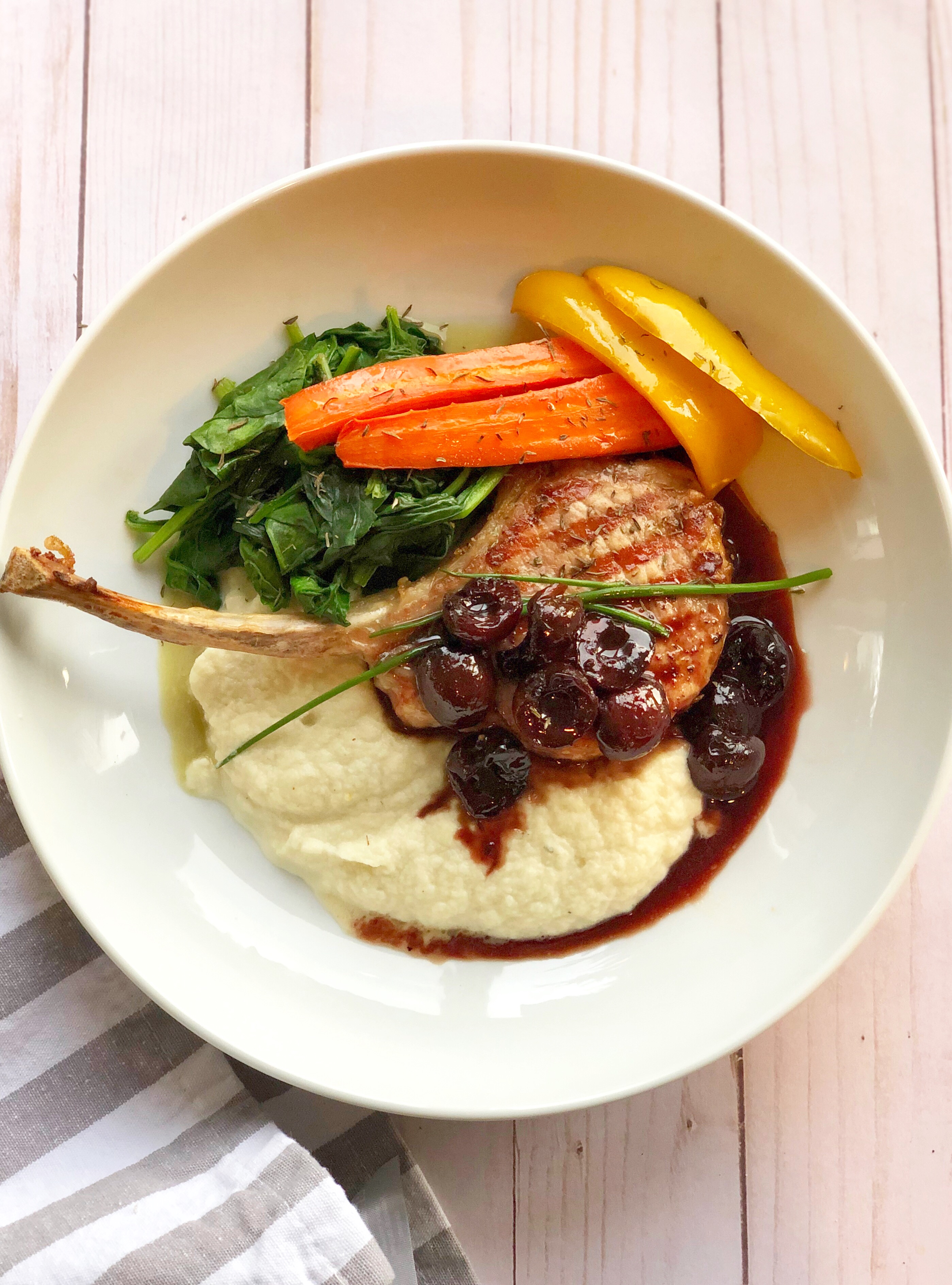 Grilled Pork Chops with Cherry-Balsamic Sauce