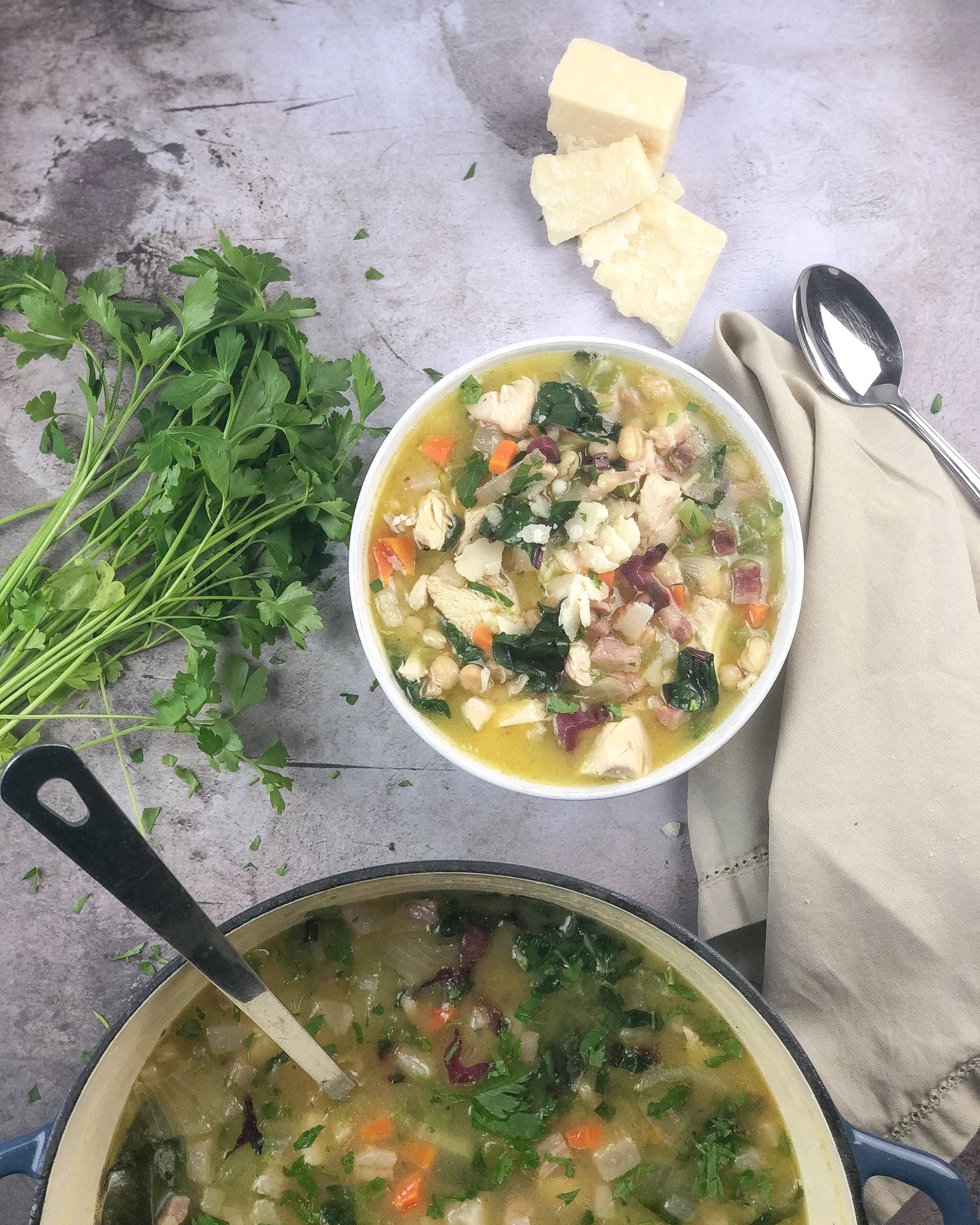 Hearty Chicken and Navy Bean Soup
