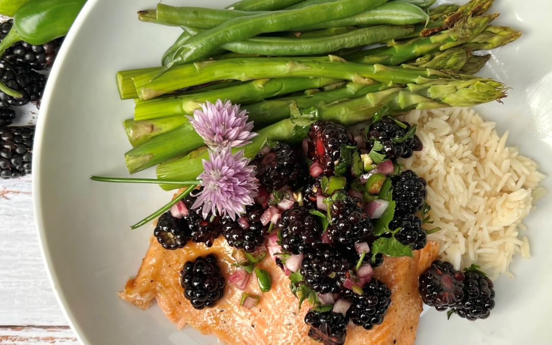 Grilled Salmon with Blackberry Citrus Salsa